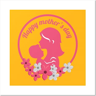 Happy mothers day mother and child Posters and Art